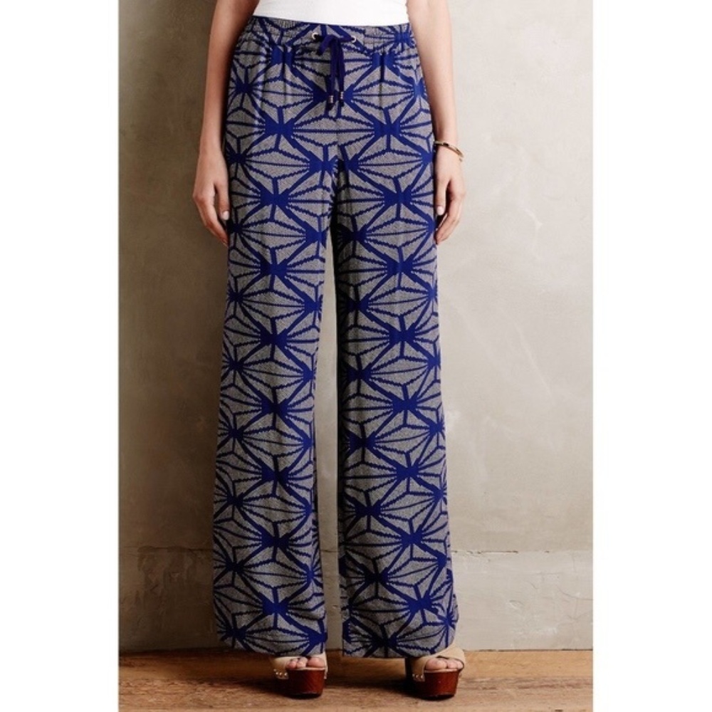 Anthropologie Hei Hei Hirondelle Pants Asanoha pattern Wide Leg L